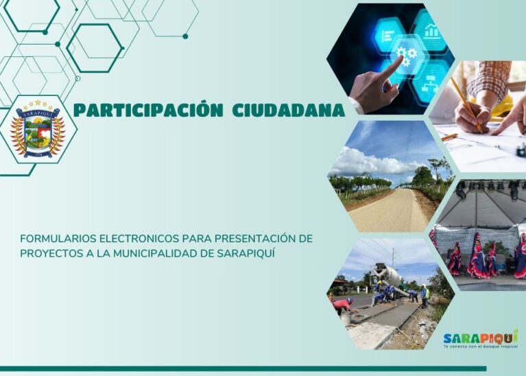 FORMULARIOS ELECTRONICOS PARA PRESENTACIÓN DE PROYECTOS A LA MUNICIPALIDAD DE SARAPIQUÍ